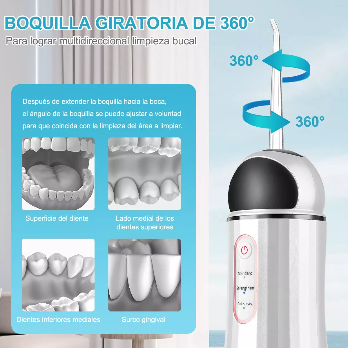Irrigador Bucal Limpieza Profunda ┃CleanSmile™ + 4 Boquillas de REGALO!