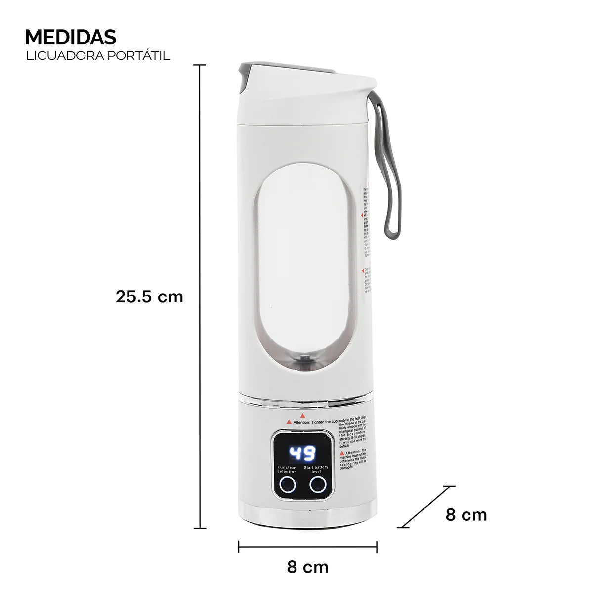 Licuadora Portatil Digital Inalambrica